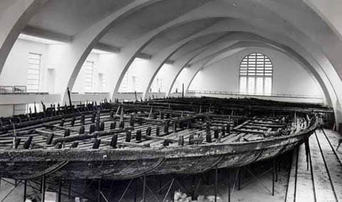 foto della nave tempio di caligola al museo della navi di nemi