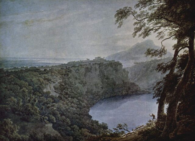 lago di nemi e genzano quadro di John Robert Cozens 